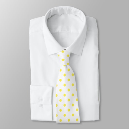 Geel en wit poka Dot Necktie Stropdas (Gebonden)