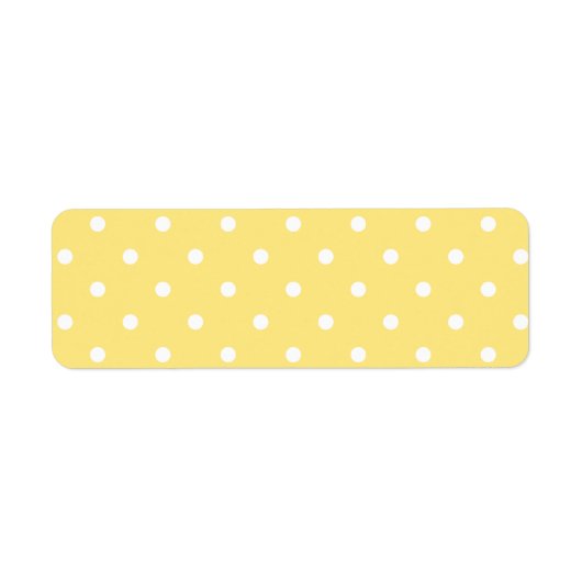 Geel en wit poka stipt patroon. etiket (Voorkant)