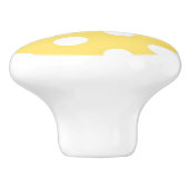 Geel en wit pokadopatroon keramische knop (Zijkant)
