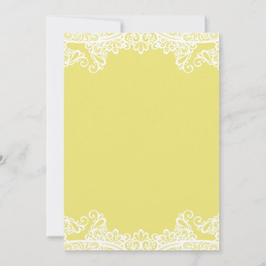 Geel en wit ras Elegant Quinceañera Party Kaart (Achterkant)