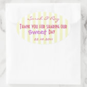 Geel en wit Snoep streep liefde sticker (Tas)