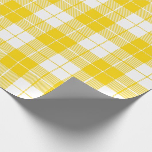 Geel en wit speldenpatroon |Groot | Cadeaupapier (Hoek)
