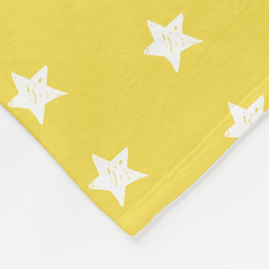 Geel en wit Star Patroon Fleece Deken (Hoek)