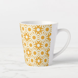 Geel en wit ventilator latte mok
