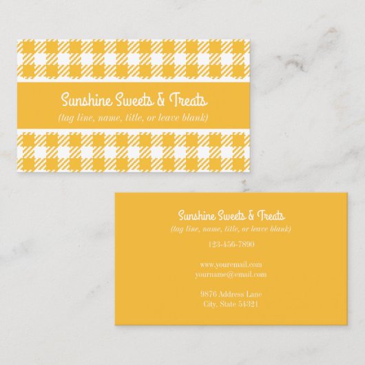 Geel en wit Visitekaartje van bakkerij (Voorkant / Achterkant)