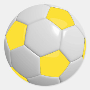 Geel en Wit Voetbal Ronde Sticker