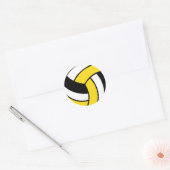 Geel en wit volleybal ronde sticker (Envelop)