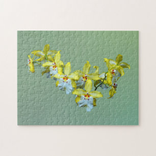 Geel en wit Vuylstekeara Orchideeën Hart Legpuzzel