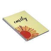 Geel en Wit Whimsical Daisy met Douane Notitieboek (Rechterzijde)