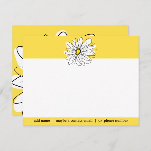 Geel en wit Whimsical Daisy Social Bedankt (Voorkant / Achterkant)