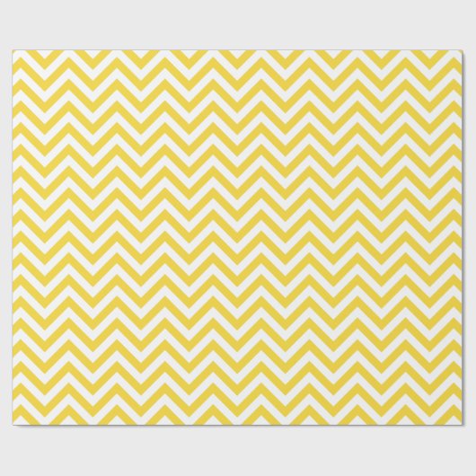 Geel en wit Zigzag Stripes Chevron Pattern Cadeaupapier (Vlak)