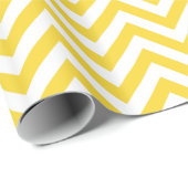 Geel en wit Zigzag Stripes Chevron Pattern Cadeaupapier (Rol Hoek)