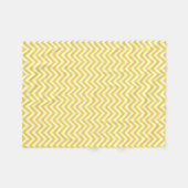 Geel en wit Zigzag Stripes Chevron Pattern Fleece Deken (Voorkant (Horizontaal))