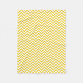 Geel en wit Zigzag Stripes Chevron Pattern Fleece Deken (Voorkant)