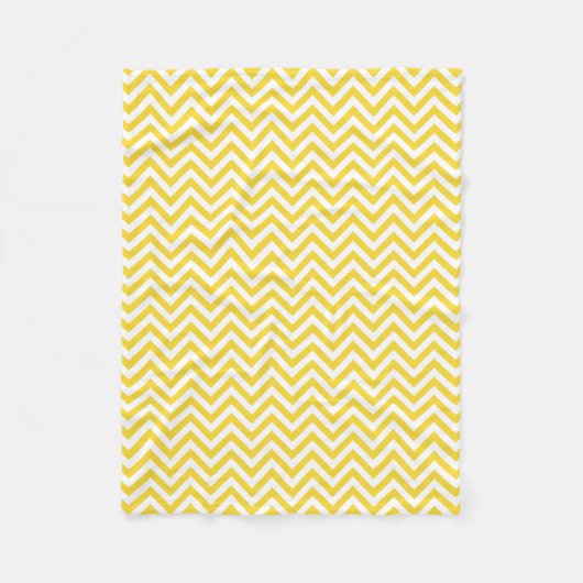 Geel en wit Zigzag Stripes Chevron Pattern Fleece Deken (Voorkant)