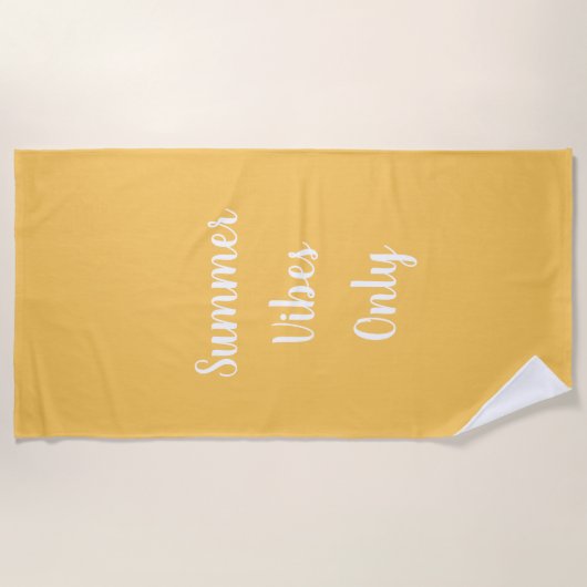 Geel en wit Zomervibes slechts Strandlaken (Voorkant)