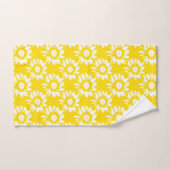 Geel en wit zonnebloempatroon bad handdoek (Handdoek)