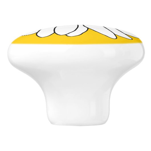 Geel en Witte Daisy 2 Keramische Knop (Zijkant)