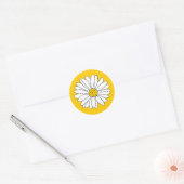 Geel en Witte Daisy 2 Ronde Sticker (Envelop)