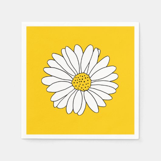 Geel en Witte Daisy 2 Servet (Voorkant)
