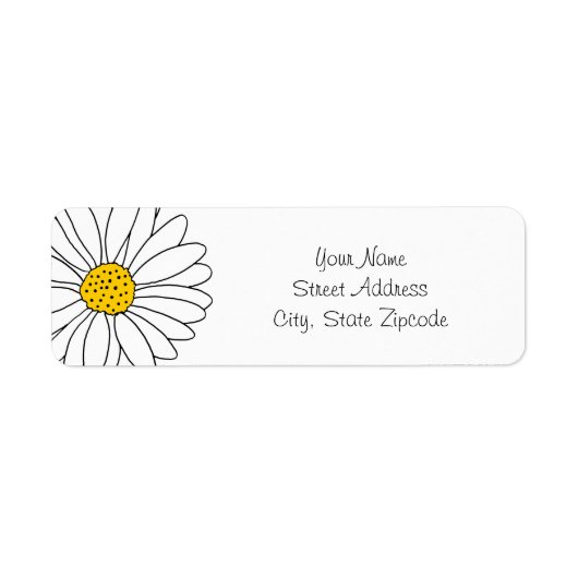 Geel en Witte Daisy Etiket (Voorkant)