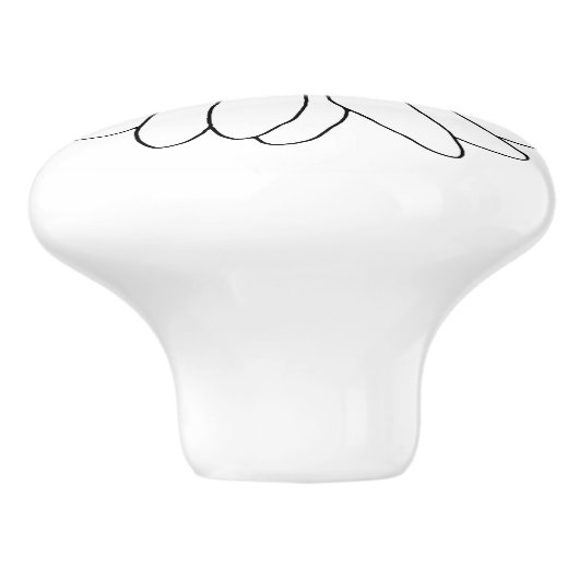 Geel en Witte Daisy Keramische Knop (Zijkant)