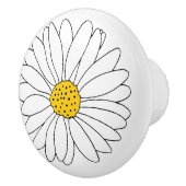 Geel en Witte Daisy Keramische Knop (Rechts)