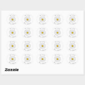Geel en Witte Daisy Ronde Sticker (Vel)