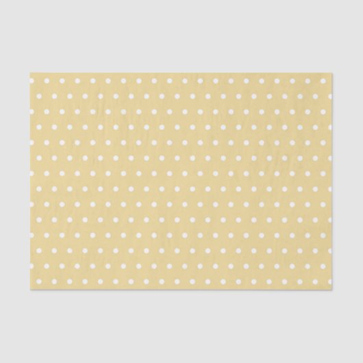 GEEL EN WITTE POLKA DOTS TISSUEPAPIER (Voorkant)