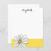 Geel en Witte Whimsical Daisy met de Tekst van de (Voorkant / Achterkant)