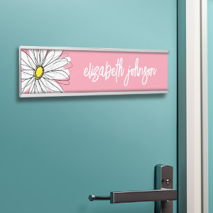 Geel en Witte Whimsical Daisy met de Tekst van de  Deurbordje