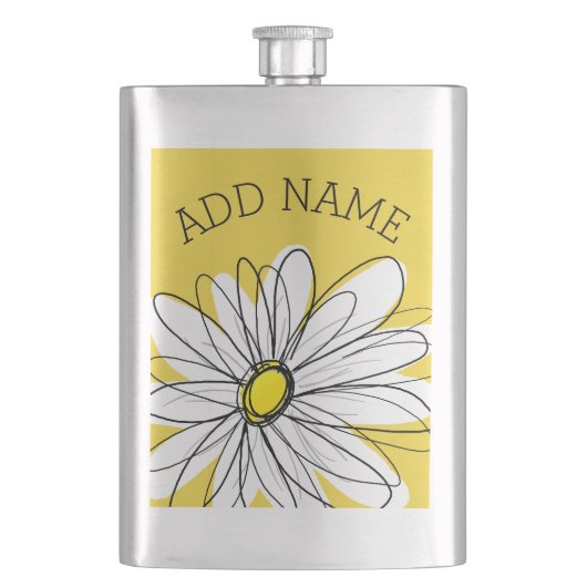 Geel en Witte Whimsical Daisy met de Tekst van de  Flacon (Voorkant)