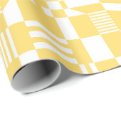 Geel- en witwaspapier met moderne kringloop cadeaupapier (Rol Hoek)