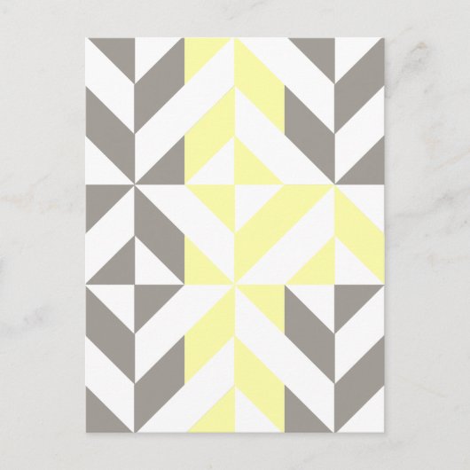 Geel en zilver Geometric ZigZag Briefkaart (Voorkant)