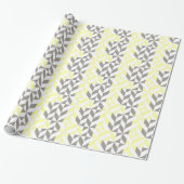 Geel en zilver Geometric ZigZag Cadeaupapier (Uitgerold)