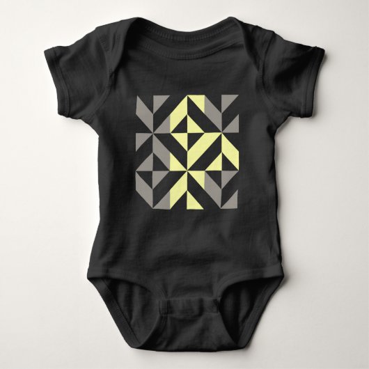 Geel en zilver Geometric ZigZag Romper (Voorkant)
