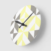 Geel en zilver Geometric ZigZag Ronde Klok (Hoek)