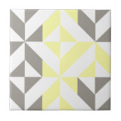 Geel en zilver Geometric ZigZag Tegeltje (Voorkant)