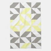 Geel en zilver Geometric ZigZag Theedoek (Verticaal)