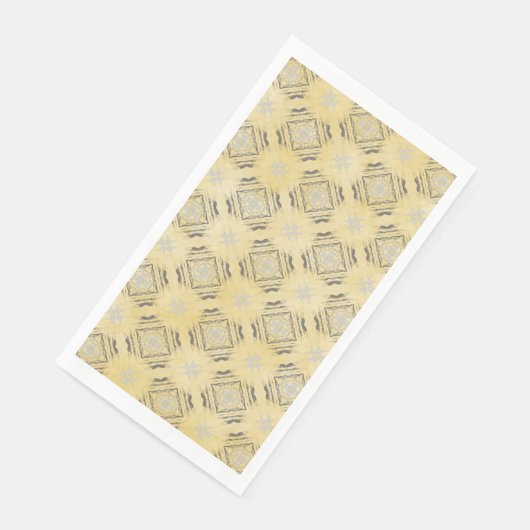 Geel en zilver grijs Ruitencontrollerpatroon Servet (Hoek)