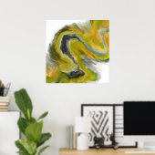 Geel en zwart Abstract schilderen Poster (Thuiskantoor)