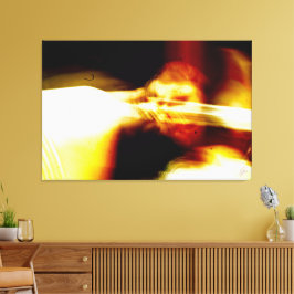 Geel en zwart abstracte energie canvas afdruk