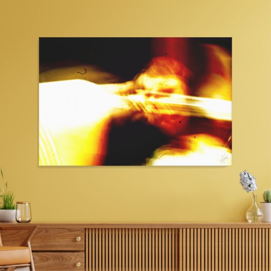 Geel en zwart abstracte energie canvas afdruk (Insitu (Woonkamer))