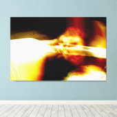 Geel en zwart abstracte energie canvas afdruk (Insitu (Houten vloer))