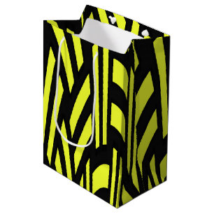 Geel en zwart Art Deco Medium Cadeauzakje