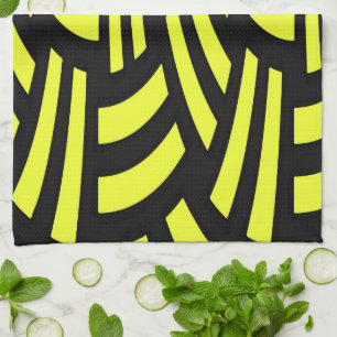 Geel en zwart Art Deco Theedoek