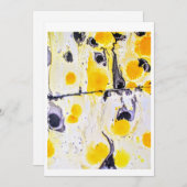 Geel en zwart Artistic Invitation Kaart (Voorkant / Achterkant)