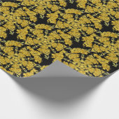 Geel en zwart Azalea fractale kunst Cadeaupapier (Hoek)