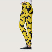Geel en zwart Bats Halloween Leggings (Links)