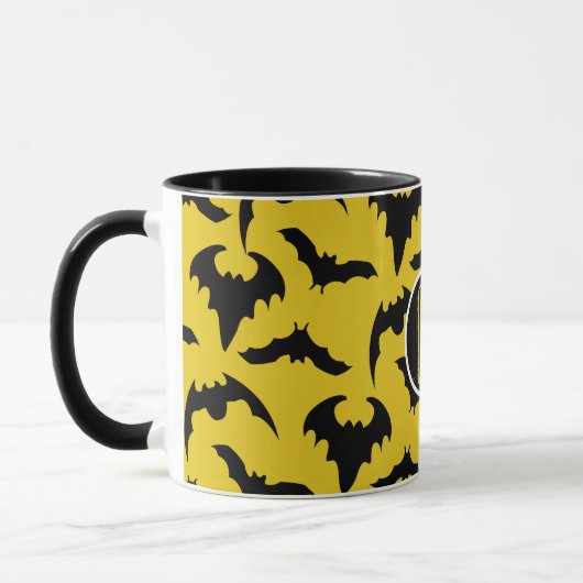 Geel en zwart Bats Halloween Mok (Links)